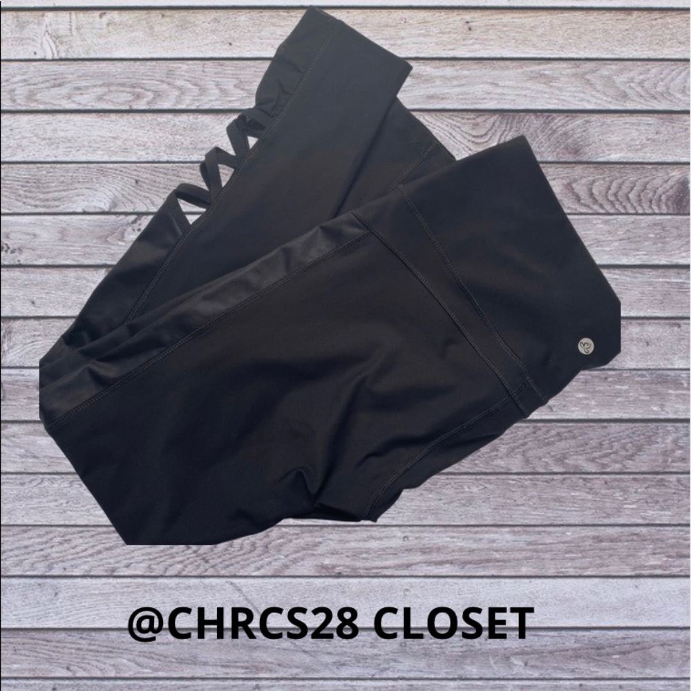Apana Black leggings with Faux leather